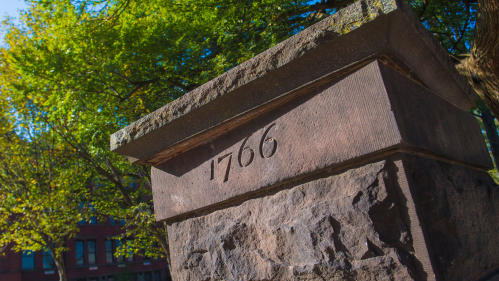 1766 pillar on Voorhees Mall