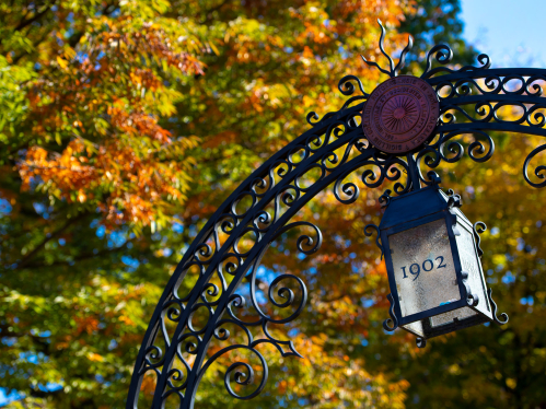 Class of 1902 gate on the Old Queens campus